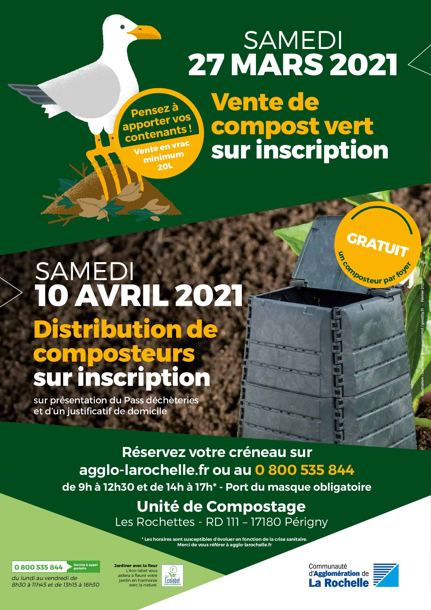 Distribution de compost vert le 27 mars 2021